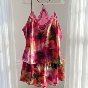 Floral Satin Pajama Set